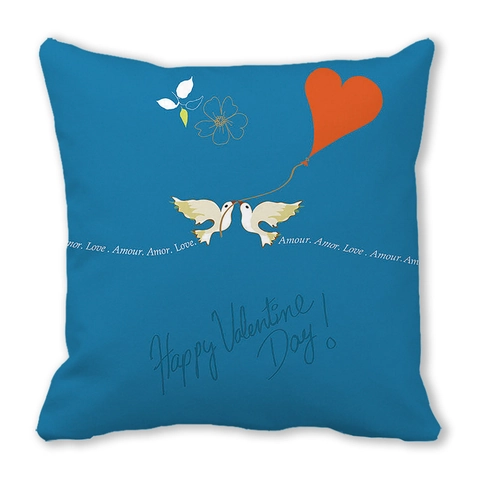 Fodera per Cuscino in Pelle di Pesca Happy Valentine's Day Stampa Romantica Cuore Gatto Camion per Decorazioni Casa Regalo