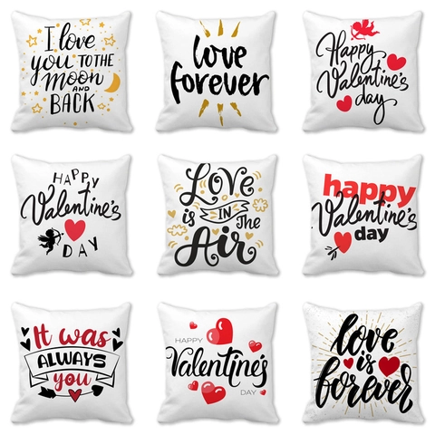 Romantische Herzmuster Kissenbezüge Pfirsichhaut Valentinstag Dekorative Kissenhüllen Für Sofa Wohnzimmer