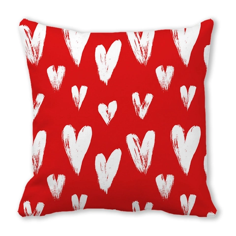 Valentijnsdag Hart Patroon Perzikhuid Kussensloop Decoratieve Kussenhoes Voor Sofa Slaapkamer Woonkamer Woondecoratie