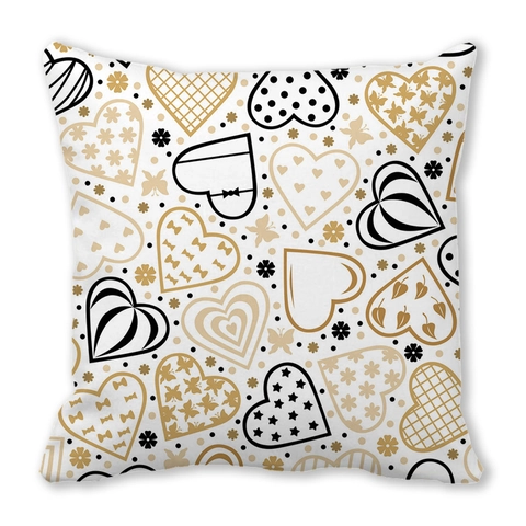 Valentijnsdag Hart Kussenhoes Perzikhuid Linnen Vierkante Kussenhoes Voor Thuis Sofa Decor Romantisch Liefdespatroon Cadeau