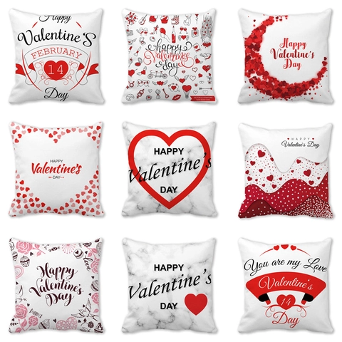 Valentinstag Kissenbezug Pfirsichhaut Romantische Herzform Heimdeko Quadratische Kissenhülle Für Sofa Schlafzimmer