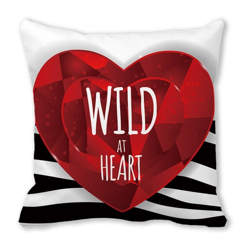 Valentijnsdag Perzikhuid Fluweel Kussenhoes Rood Hart Liefde Patroon Decoratieve Sierkussen Sloop Voor Sofa Decor