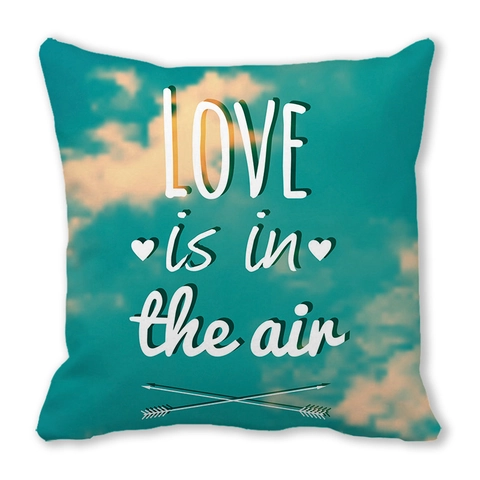 Valentine's Day Pillow Case Peach Skin Polyester Heart Rose Cupid Print Square Decorative Throw Pillow Cover Home Decor