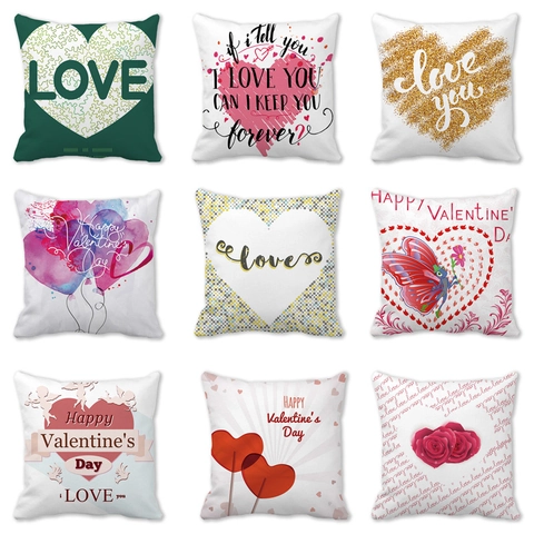 Kussensloop Liefde Hart Valentijnsdag Perzik Huid Stof Romantisch Bedrukte Kussenhoes Decoratie