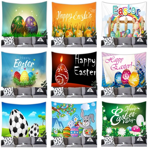 Feliz Pascua Halloween Tapiz Decorativo Poliéster Colgante De Pared Fondo Para Sala De Estar Dormitorio Adorno De Fiesta