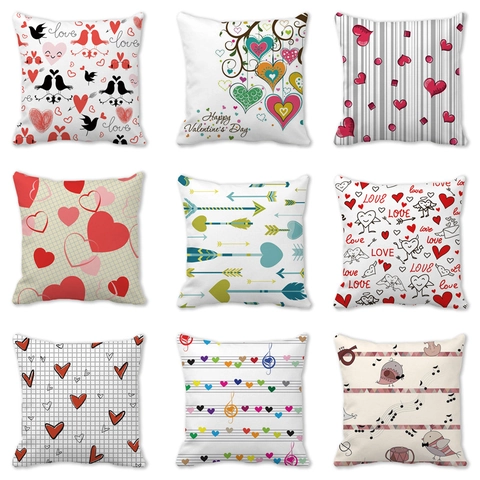 Glücklicher Valentinstag Pfirsichhaut Kissenbezug Liebe Herz Dekorative Quadratische Kissenhülle Für Sofa Wohnzimmer Schlafzimmer Geschenk