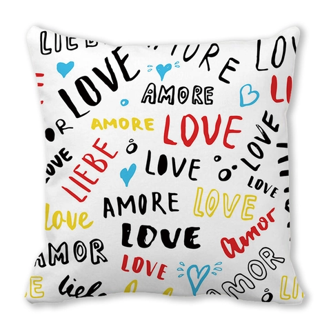 Kissenbezug Valentinstag Romantisch Herz Liebe Druck Quadrat Kissenhülle Dekorativ Pfirsichhaut Samt Haus Sofa Dekor