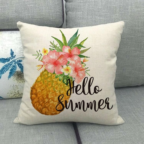 Leinen Deko Kissenbezüge Tropischer Sommer Ananas Flamingo Halloween Kürbis Kissenhüllen Wohnkultur