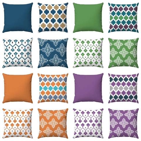 Geometric Floral Short Plush Throw Pillow Cover Soft Decorative Cushion Case For Living Room Bedroom Moroccan Mandala Pattern Pillowcase