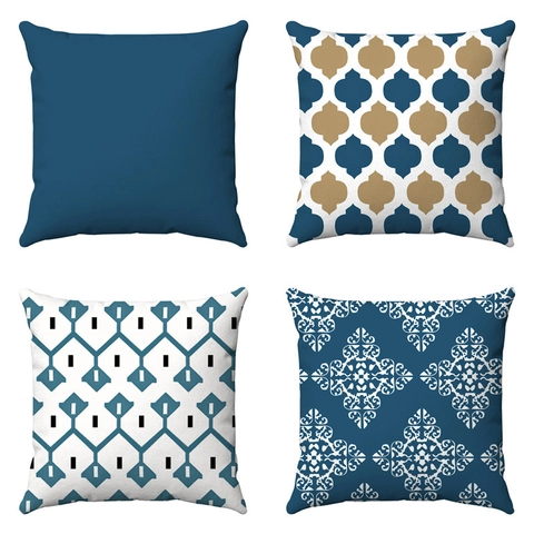 Geometric Floral Short Plush Throw Pillow Cover Soft Decorative Cushion Case For Living Room Bedroom Moroccan Mandala Pattern Pillowcase