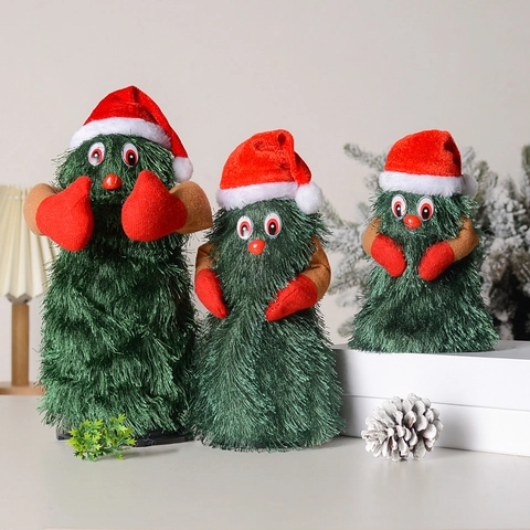 Albero di Natale Rotante Elettrico Giocattolo di Peluche Danzante Cantante Novità Decorazione Albero di Natale Personificato Renna Danzante Regalo Bambini
