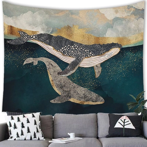 Abstract Landscape Wall Hanging Tapestry Polyester 3D Printed Mountain Sun Moon Nordic Style Home Decor Background Cloth