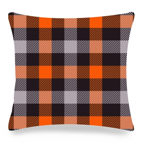 Fundas De Cojín Decorativas Halloween Lino Geométrico Cuadros Argyle Hogar Sofá Funda De Almohada Moderno