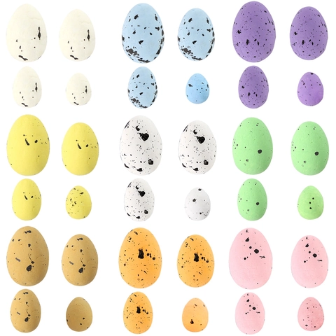 Colorful Speckled Foam Easter Eggs Simulation Bird Eggs Mixed Sizes For Festive Party DIY Crafts Home Table Decoration