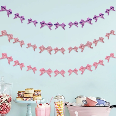 Glitter Powder DIY Bow Decoration Accessories Party Layout Props Gift Box Packaging Bowknot Handcraft Material Set