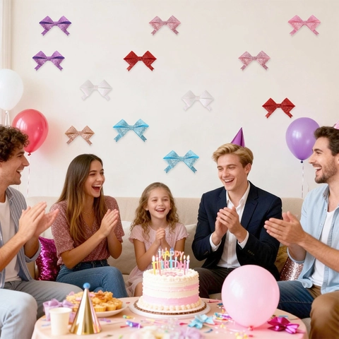 Mini Fiocchi Glitterati Decorazioni per Festa di Compleanno Accessori Fai da Te Eleganti Fiocchi Scintillanti per Feste