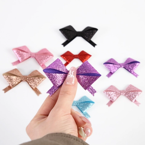 Lazos de Tela con Purpurina Hechos a Mano Accesorios DIY Multicolor Decoraciones de Regalos Boda Fiesta