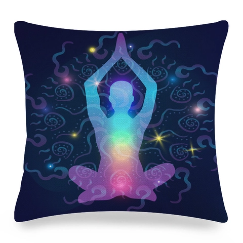 Fodera Per Cuscino In Lino Con Motivo Mandala Yoga Meditazione Chakra Spirituale Loto Federa Per Divano Casa Quadrata