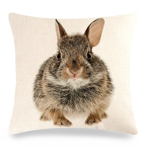 Ostern Hase Leinen Kissenbezug Dekorativer Kissenhülle Digitaldruck Tierporträt Home Sofa Dekor