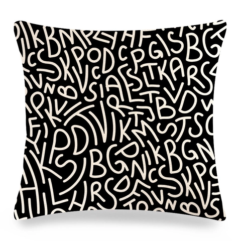 Geometric Printed Cushion Cover Linen Blend Decorative Square Pillowcase Nordic Style For Sofa Living Room Bed Car Decor