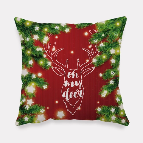 Weihnachts Kissenbezug Peach Skin Stoff Quadratisch Weihnachtsmann Schneemann Druck Deko Kissenhülle Für Sofa Büro Festlich