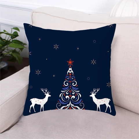 Kerst Kussensloop Perzikhuid Polyester Sneeuwvlok Rendier Noordse Stijl Sofa Huisdecoratie Sierkussenhoes