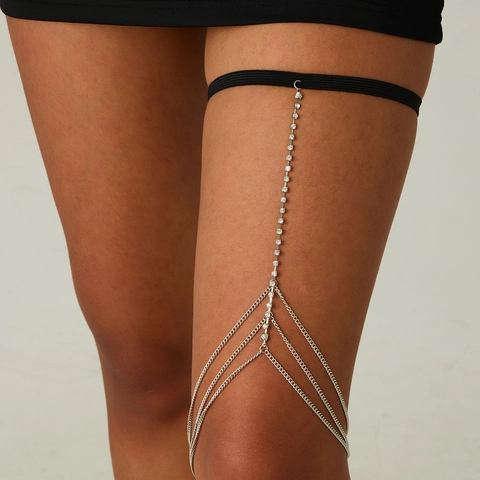 Bohemian Alloy Pearl Shell Thigh Leg Chain Anklets For Women Beach Party Retro Fashion Geometric Charms Body Jewelry