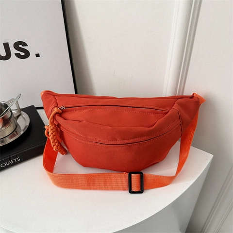 Marsupio in Pelle PU Fashion Street Style da Donna Tinta Unita Zaino Monospalla Tirazip Intrecciato Borsa a Tracolla Sportiva Casual