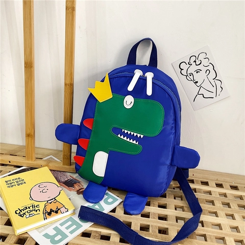 Cartoon Dinosaurus Kinderrugzak Lichtgewicht Nylon Peuter Schooltas Jongens Meisjes Leuke 3D Dier Reistas Kleuterschool