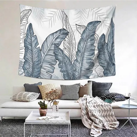 Nordic Tropical Leaf Wall Tapestry Polyester Background Cloth Decorative Hanging Blanket For Bedroom Living Room Dorm Aesthetic Room Decor
