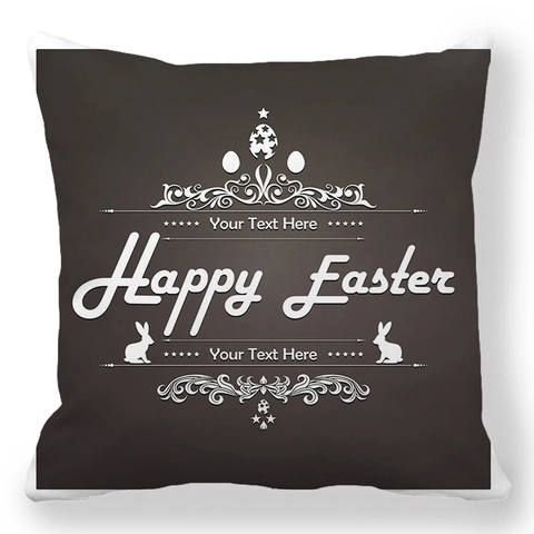 Vrolijk Pasen Kussenhoes Perzikhuid Polyester Paashaas Kleurrijke Eieren Patroon Decoratieve Kussensloop Voor Sofa Woonkamer