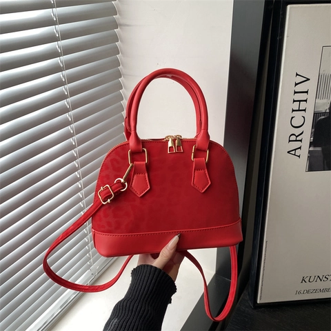 Mode Leopardenmuster PU Leder Schalentasche Große Kapazität Kuppel Handtasche Für Damen Urban Minimalist Umhängetasche