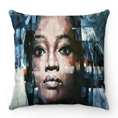 Federa Per Cuscino Morbido Peluche Corto Ritratto Arte Donne Africane Stile Etnico Decorativo Divano Soggiorno