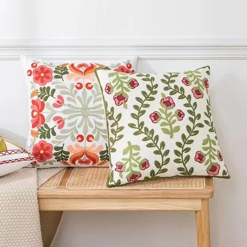 Modern Minimalist Short Plush Cushion Cover Green Botanical Plant Leaf Floral Digital Print Square Pillowcase For Sofa Living Room Decor