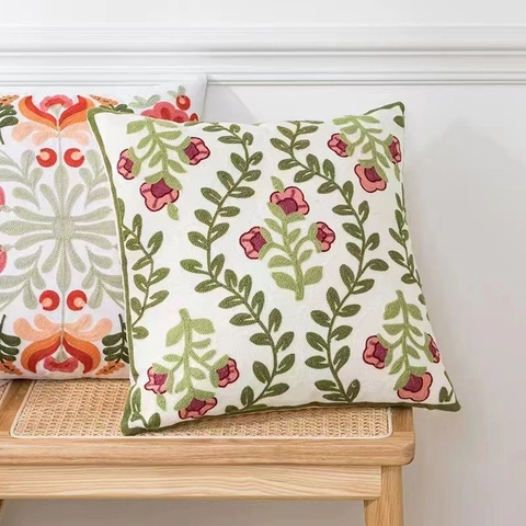 Modern Minimalist Short Plush Cushion Cover Green Botanical Plant Leaf Floral Digital Print Square Pillowcase For Sofa Living Room Decor