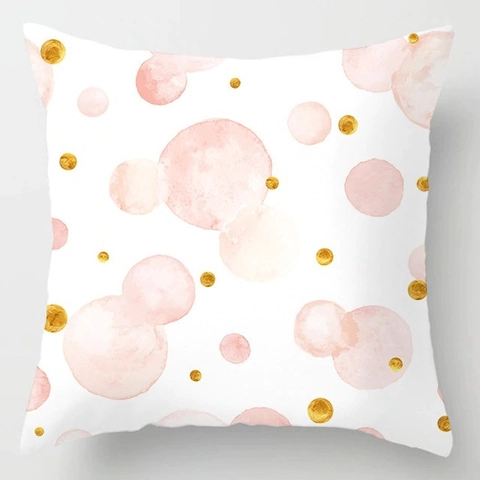 Rosa Abstrakt Geometrisch Dekokissenbezug Weich Kurzplüsch Quadrat Kissenhülle Für Sofa Wohnzimmer Heimdeko Mode