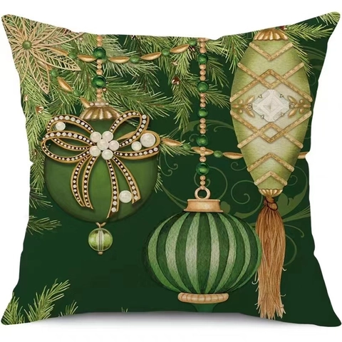 Weihnachten Kissenbezug Weich Kurz Plüsch Dekorative Kissenhülle Für Zuhause Sofa Wohnzimmer Festlich Baum Ornament Muster