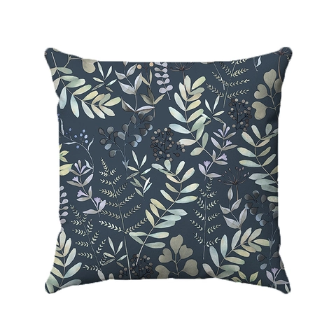 Housse de Coussin Décorative en Peluche Courte Super Douce Motif Floral Botanique Moderne Carré Impression Artistique Pour Canapé Maison