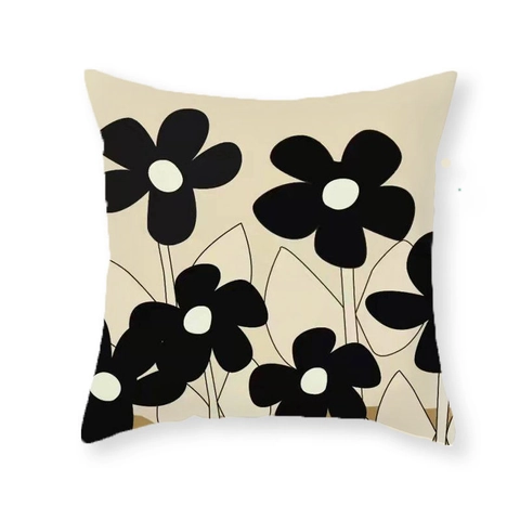 Pfirsichhaut Dekorativer Kissenbezug Quadratisch Minimalistisch Hahnentrittmuster Floral Leopard Druck Kissenbezug Sofa Heimdekoration