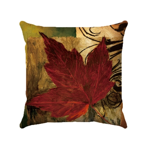 Herbst Ahornblatt Kissenbezug Weicher Kurzplüsch Ölgemälde Erntedankfest Thema Kissenhülle Für Sofa Wohnzimmer