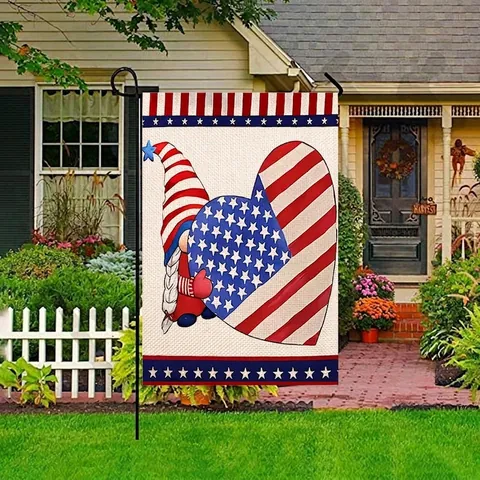 Independence Day Garden Flag Double Sided Linen Vertical Decorative House Banner For Outdoor Yard Patriotic Home Decor