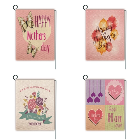 Muttertag Gartenflagge Sackleinen Florale Schmetterling Herz Outdoor Hof Dekoration Geschenk Für Mama Beste Mutti