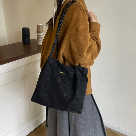 Damen Trendy Große Kapazität PU Leder Tote Bag Mode Casual Umhängetasche Mit Geflochtenen Riemen Für Herbst Winter Alltag