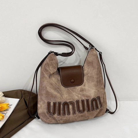 Borsa Tote da Donna in Tela Denim Lavata Retrò Grande Capacità Multifunzionale Borsa a Tracolla Casual Coreana di Fascia Alta