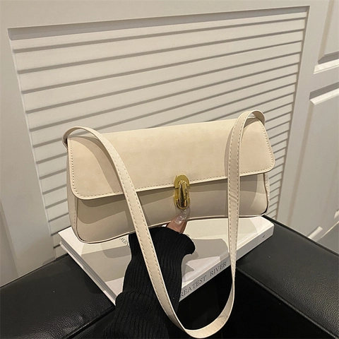Vintage Leopard Print Underarm Bag For Women PU Leather Shoulder Bag With Gold Hardware Square Baguette Handbag Daily Square Bag