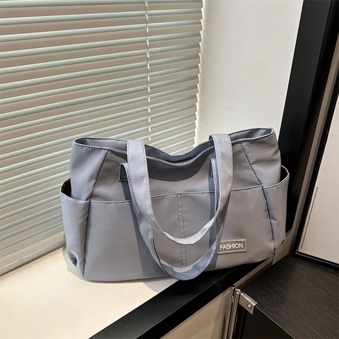 Große Kapazität Nylon Tragetasche Für Damen Casual Commute Schultertasche Mit Mehreren Taschen Mode Buchstaben Label Handtasche