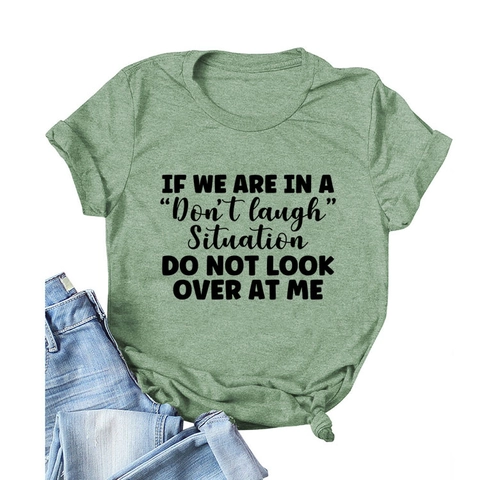 Women Casual Cotton Blend T-Shirt Funny Letter Slogan Print Round Neck Knot Hem Short Sleeve Top Breathable Graphic Tee