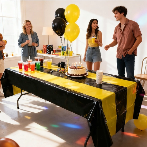 Wegwerp Gestrept PET Tafelkleed Voor Verjaardag Feest Halloween Decoratie Rechthoekig Waterdicht Oliebestendig Tafelkleed