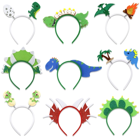 Dinosaur Headband For Kids Birthday Party Decorations Jungle Theme Tyrannosaurus Rex Dragon Egg Headpiece Cartoon Animal Prop