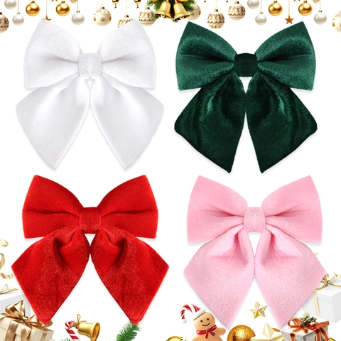 Weihnachten Samtschleife Dekoration Große Samtschleifen Für Weihnachtsbaum Kranz Geschenkbox Ornament 3D Schleife Mit Bindestreifen